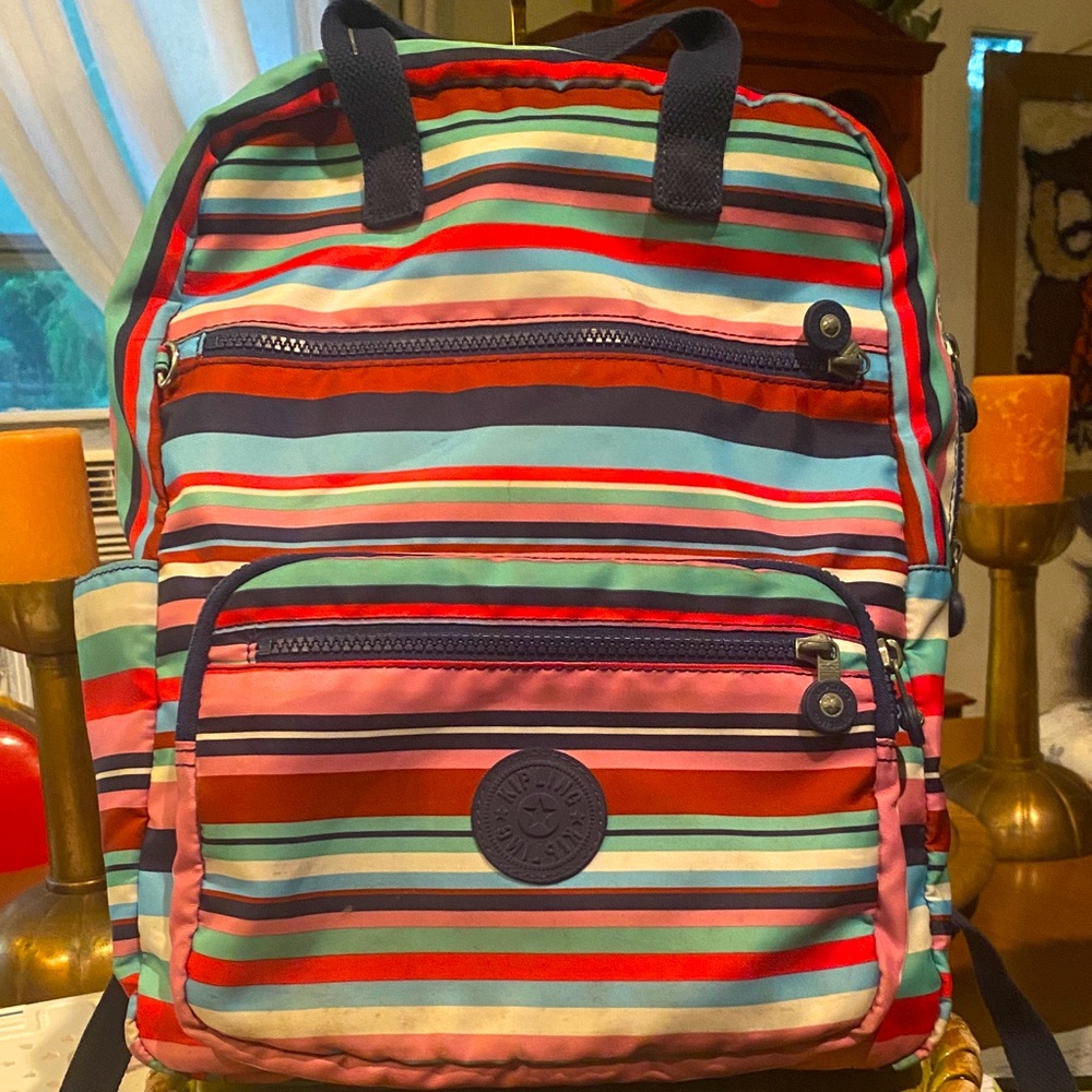 Kipling Sharpay Walking On Air Pastel Large Rainbow Backpack